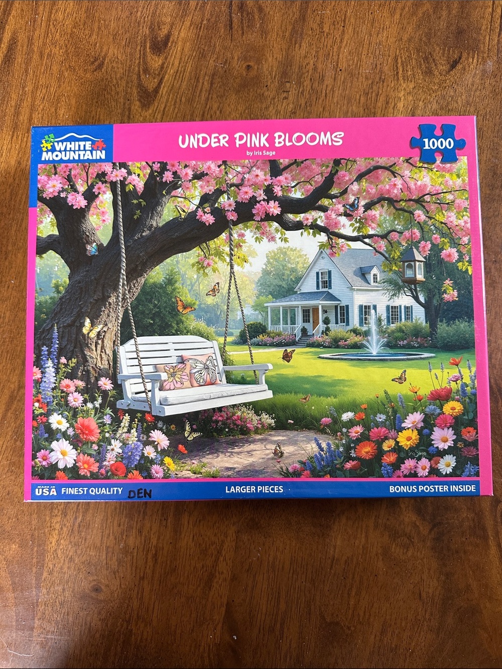 White Mountain 'Under Pink Blooms' 1000-Piece Puzzle